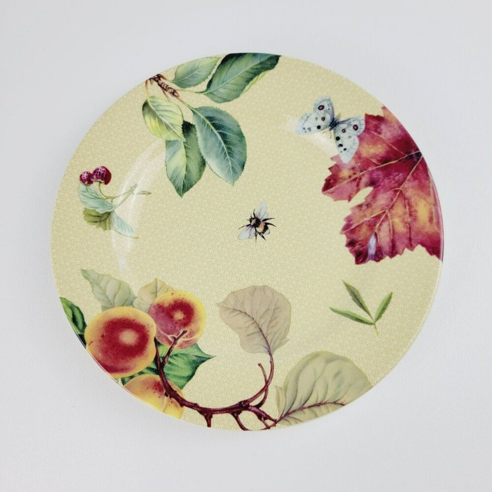 Spode Fruit Haven Salad Plate Butterfly Bee Fruit & Leaves, Fall Autumn Dishes